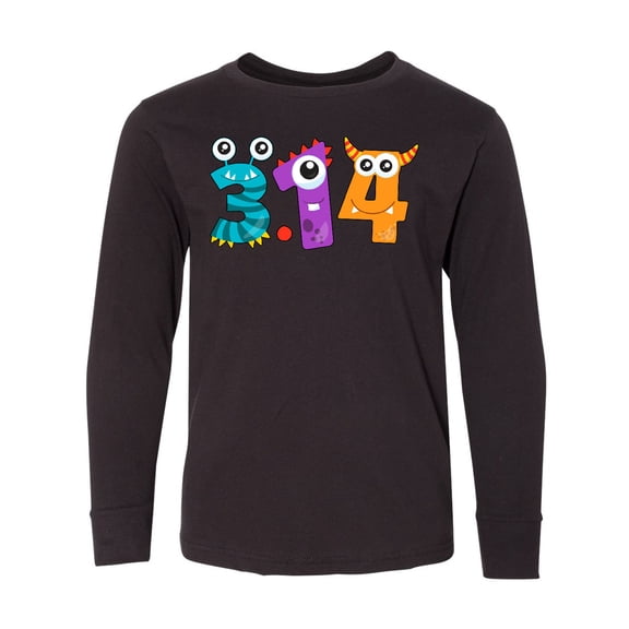 Inktastic Monsters Like Pi- Pi Day numbers Long Sleeve Youth T-Shirt