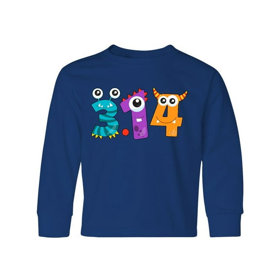 Inktastic Monsters Like Pi- Pi Day numbers Long Sleeve Youth T-Shirt