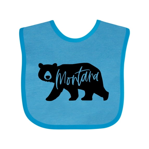 Inktastic Montana Black Bear Silhouette Boys or Girls Baby Bib