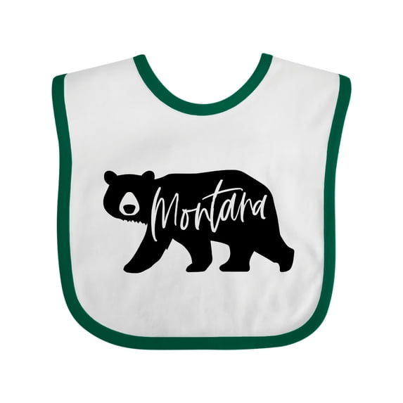 Inktastic Montana Black Bear Silhouette Boys or Girls Baby Bib