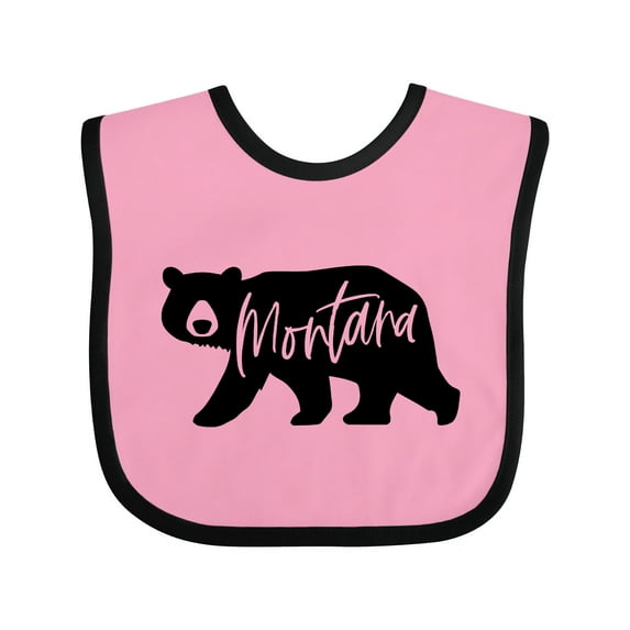 Inktastic Montana Black Bear Silhouette Boys or Girls Baby Bib