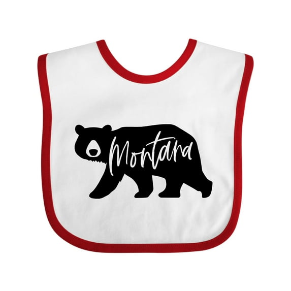Inktastic Montana Black Bear Silhouette Boys or Girls Baby Bib