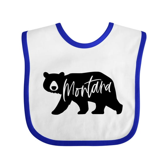 Inktastic Montana Black Bear Silhouette Boys or Girls Baby Bib