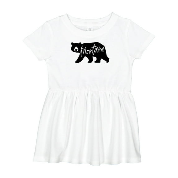 Inktastic Montana Black Bear Silhouette Girls Baby Dress