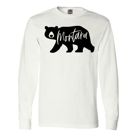 Inktastic Montana Black Bear Silhouette Long Sleeve T-Shirt