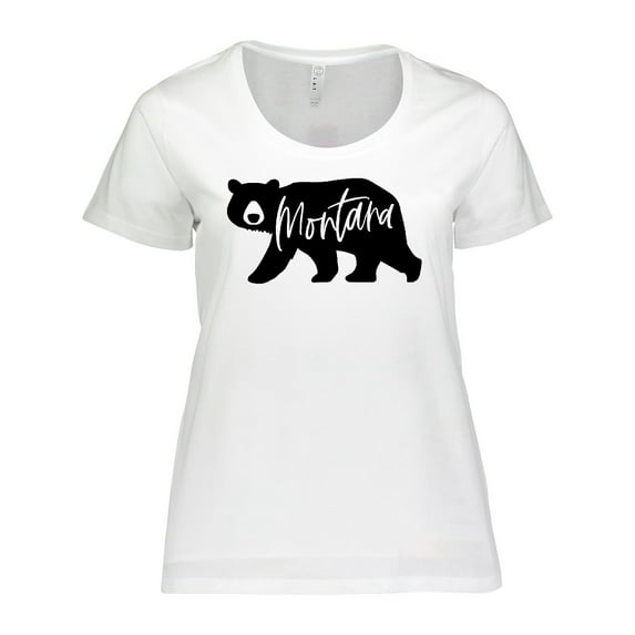 Inktastic Montana Black Bear Silhouette Women's Plus Size T-Shirt