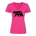 thumbnail image 1 of Inktastic Montana Black Bear Silhouette Women's V-Neck T-Shirt, 1 of 5