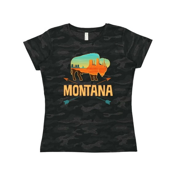 Inktastic Montana Buffalo Silhouette Women's T-Shirt