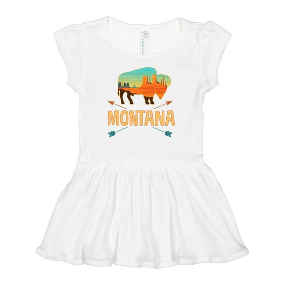 Inktastic Montana Gift Buffalo Silhouette Girls Baby Dress