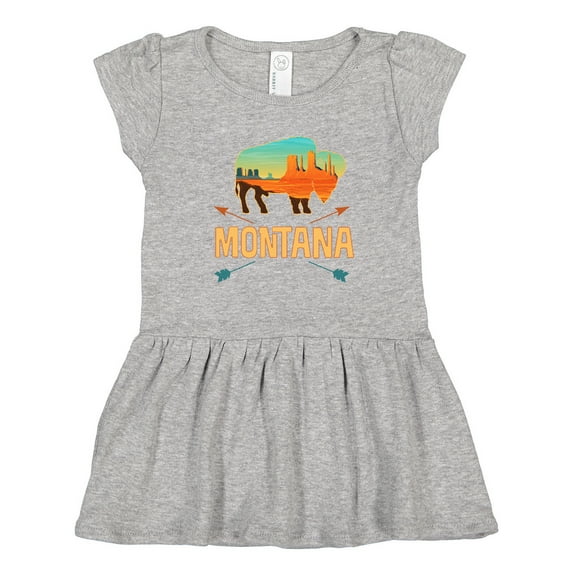 Inktastic Montana Gift Buffalo Silhouette Girls Toddler Dress
