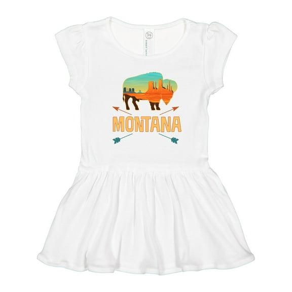 Inktastic Montana Gift Buffalo Silhouette Girls Toddler Dress