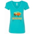 thumbnail image 1 of Inktastic Montana Buffalo Silhouette Women's V-Neck T-Shirt, 1 of 5