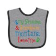 thumbnail image 1 of Inktastic Montana Grandma Loves Me Boys or Girls Baby Bib, 1 of 4
