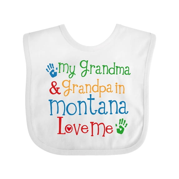 Inktastic Montana Grandma Loves Me Boys or Girls Baby Bib