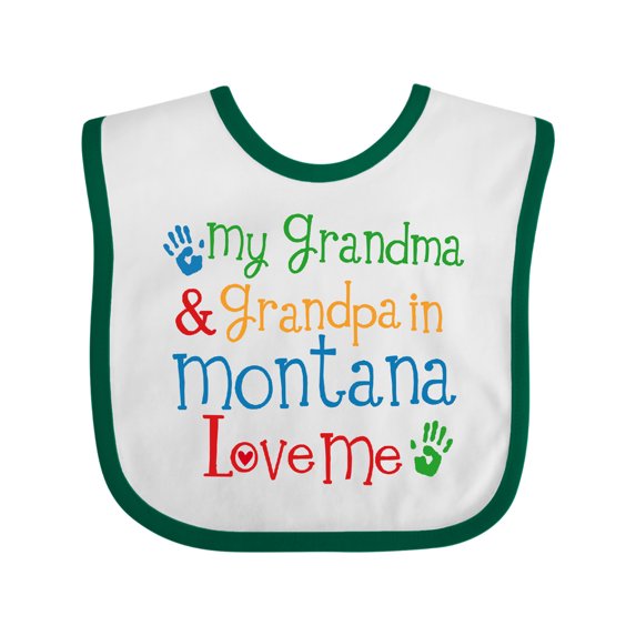 Inktastic Montana Grandma Loves Me Boys or Girls Baby Bib