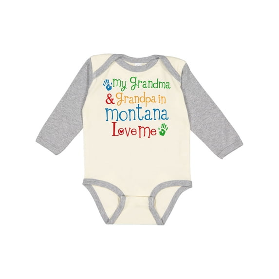 Inktastic Montana Grandma Loves Me Boys or Girls Long Sleeve Baby Bodysuit