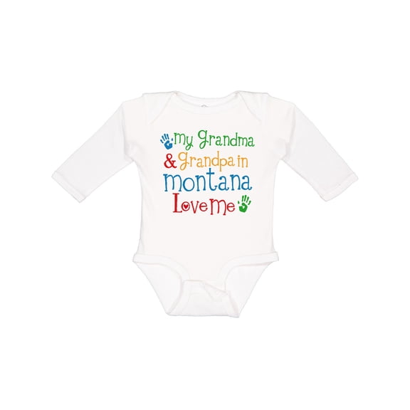 Inktastic Montana Grandma Loves Me Boys or Girls Long Sleeve Baby Bodysuit