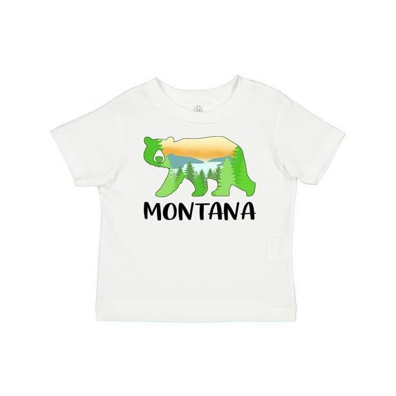 Inktastic Montana Lake and Trees in Bear Silhouette Boys or Girls Baby T-Shirt