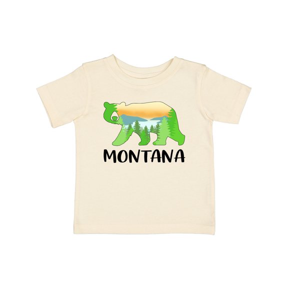 Inktastic Montana Lake and Trees in Bear Silhouette Boys or Girls Baby T-Shirt