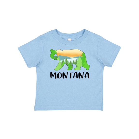 Inktastic Montana Lake and Trees in Bear Silhouette Boys or Girls Baby T-Shirt