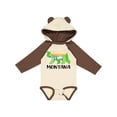 thumbnail image 1 of Inktastic Montana Lake and Trees in Bear Silhouette Boys or Girls Long Sleeve Baby Bodysuit, 1 of 5