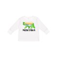 thumbnail image 1 of Inktastic Montana Lake and Trees in Bear Silhouette Boys or Girls Long Sleeve Toddler T-Shirt, 1 of 5