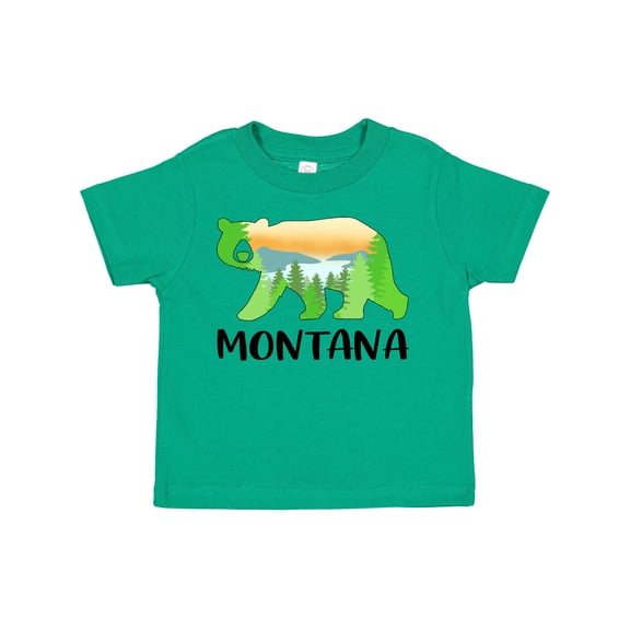 Inktastic Montana Lake and Trees in Bear Silhouette Boys or Girls Toddler T-Shirt