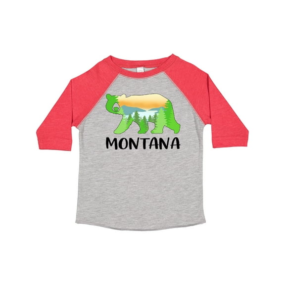 Inktastic Montana Lake and Trees in Bear Silhouette Boys or Girls Toddler T-Shirt