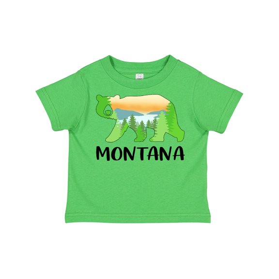 Inktastic Montana Lake and Trees in Bear Silhouette Boys or Girls Toddler T-Shirt