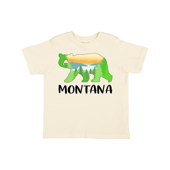 Inktastic Montana Lake and Trees in Bear Silhouette Boys or Girls Toddler T-Shirt