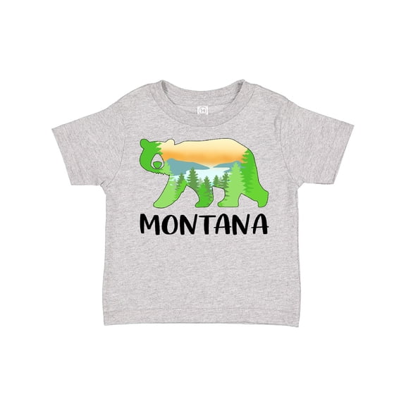 Inktastic Montana Lake and Trees in Bear Silhouette Boys or Girls Toddler T-Shirt