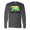 thumbnail image 1 of Inktastic Montana Lake and Trees in Bear Silhouette Long Sleeve T-Shirt, 1 of 4