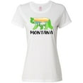 thumbnail image 1 of Inktastic Montana Lake and Trees in Bear Silhouette Women's T-Shirt, 1 of 5