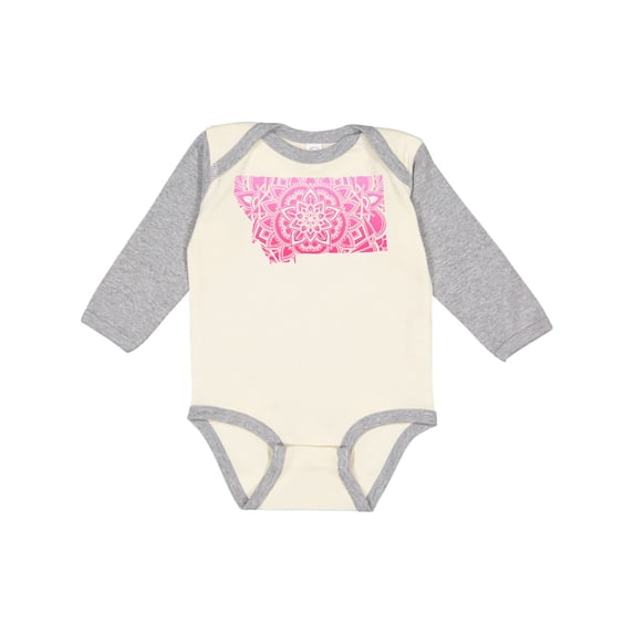 Inktastic Montana Silhouette Mandala Boys or Girls Long Sleeve Baby Bodysuit