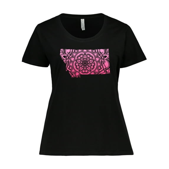 Inktastic Montana Silhouette Mandala Women's Plus Size T-Shirt