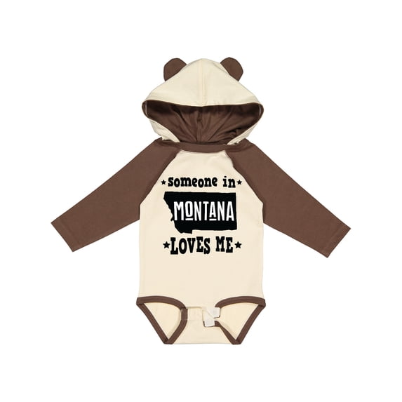 Inktastic Montana Someone Loves Me Boys or Girls Long Sleeve Baby Bodysuit