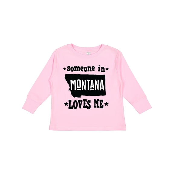 Inktastic Montana Someone Loves Me Boys or Girls Long Sleeve Toddler T-Shirt