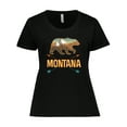 thumbnail image 1 of Inktastic Montana Vacation Bear Silhouette Women's Plus Size T-Shirt, 1 of 5