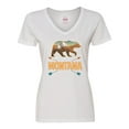 thumbnail image 1 of Inktastic Montana Vacation Bear Silhouette Women's V-Neck T-Shirt, 1 of 5