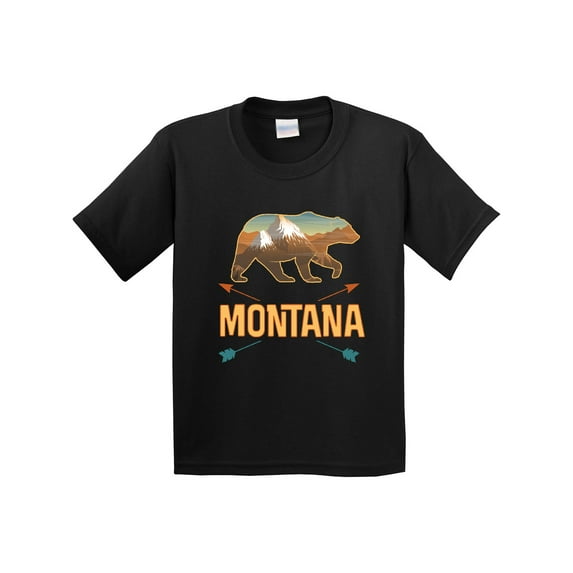 Inktastic Montana Vacation Bear Silhouette Youth T-Shirt