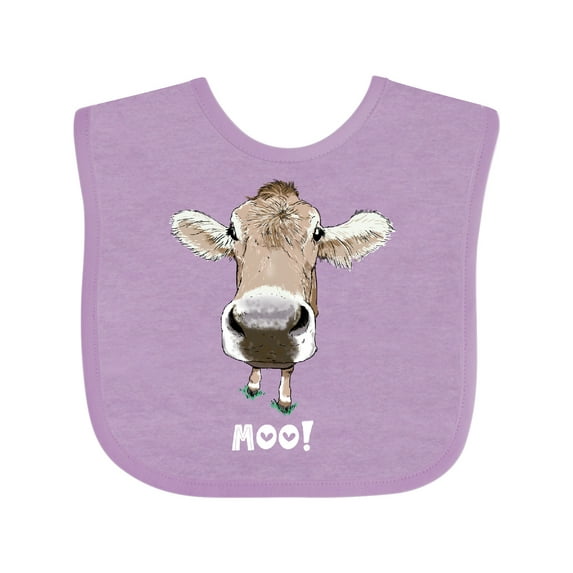 Inktastic Moo Cute Brown Holstein Cow Boys or Girls Baby Bib