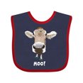 thumbnail image 1 of Inktastic Moo Cute Brown Holstein Cow Boys or Girls Baby Bib, 1 of 4