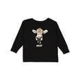 thumbnail image 1 of Inktastic Moo Cute Brown Holstein Cow Boys or Girls Long Sleeve Toddler T-Shirt, 1 of 5