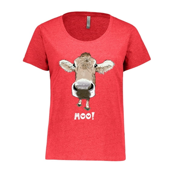 Inktastic Moo Cute Brown Holstein Cow Women's Plus Size T-Shirt
