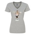 thumbnail image 1 of Inktastic Moo Cute Brown Holstein Cow Women's V-Neck T-Shirt, 1 of 5