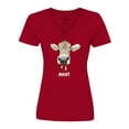 thumbnail image 1 of Inktastic Moo Cute Brown Holstein Cow Women's V-Neck T-Shirt, 1 of 5
