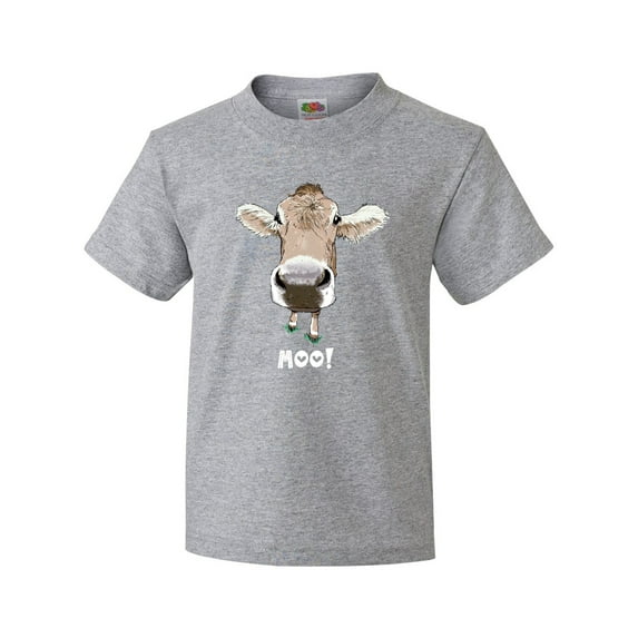 Inktastic Moo Cute Brown Holstein Cow Youth T-Shirt