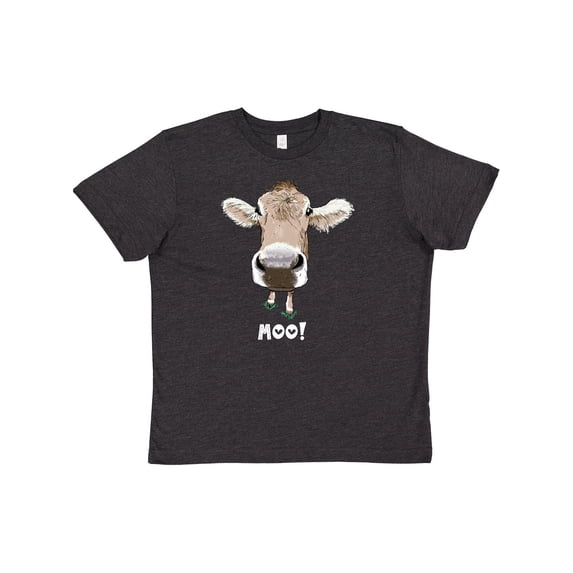 Inktastic Moo Cute Brown Holstein Cow Youth T-Shirt