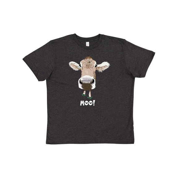 Inktastic Moo Cute Brown Holstein Cow Youth T-Shirt