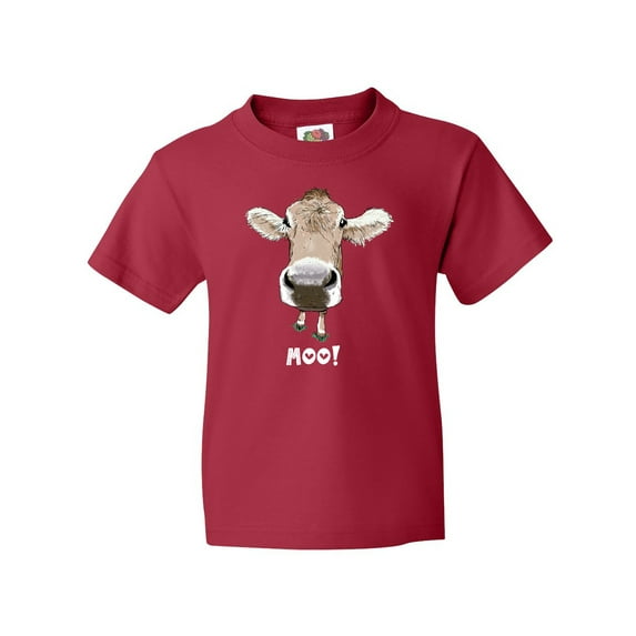 Inktastic Moo Cute Brown Holstein Cow Youth T-Shirt